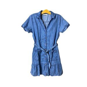 Speed Limit MPH Button-Down Denim Dress